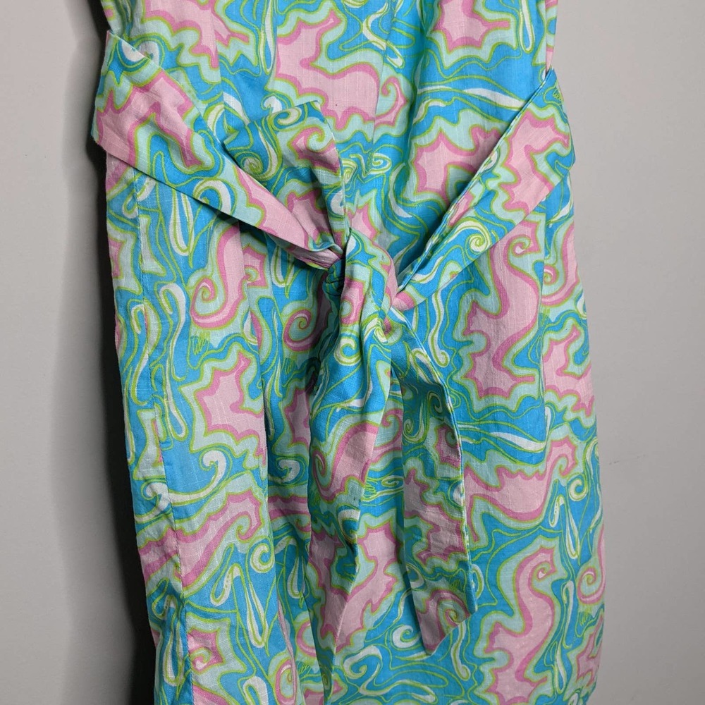 LILLY PULITZER • Adrianna Blue Pink Seahorse Dress - Picture 7 of 9